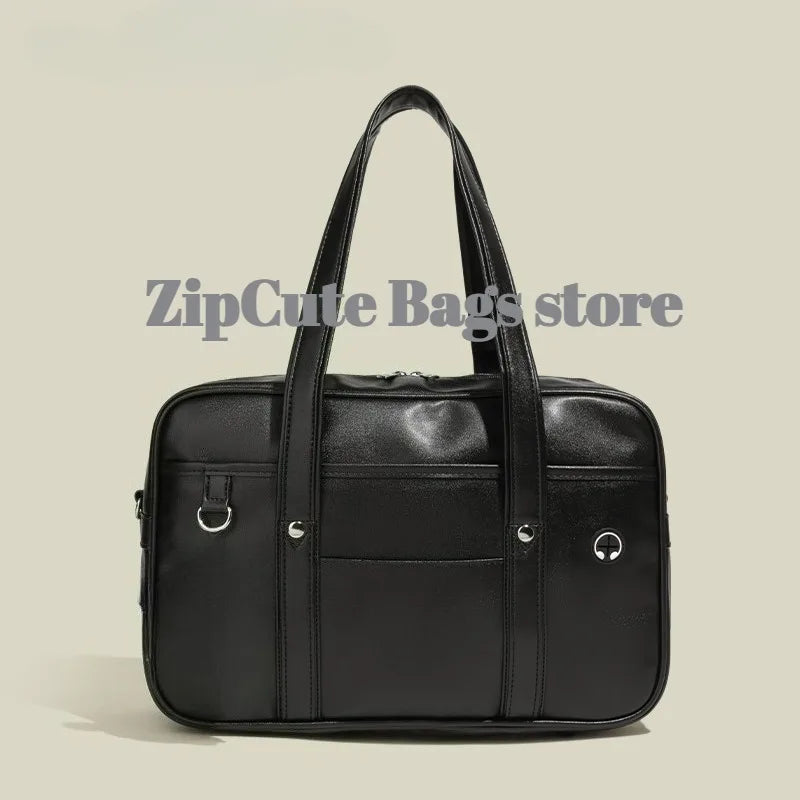Two-dimensional Japanese JK uniform student bag, PU satchel for girls, wear-resistant and waterproof single-shoulder messenger handbag