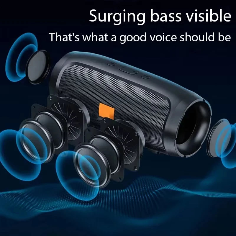 Haut-parleur Bluetooth portable — double stéréo, USB, TF, FM, subwoofer, extérieur