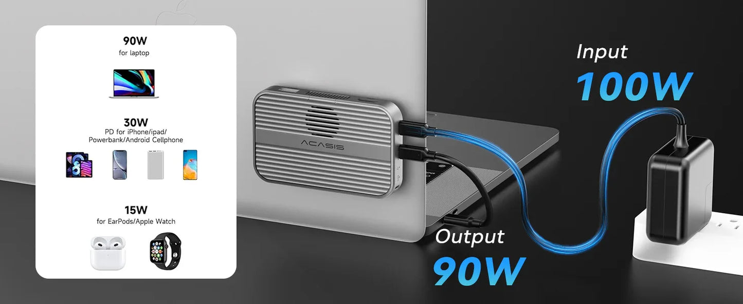Boîtier SSD NVMe M.2 magnétique Acasis 10 Gbit/s et station d'accueil USB-C TF/SD 3.0 4K 60 Hz pour iPhone 17/17 Pro/iPhone 16/16 Pro
