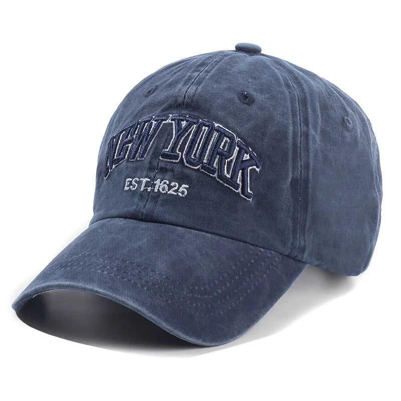 New York Distressed Cotton Cap for Men and Women, Snapback Caps, Baseball Caps, Sun Protection, CasAdvantages, Dad Hat, Outdoor Cap, 2024