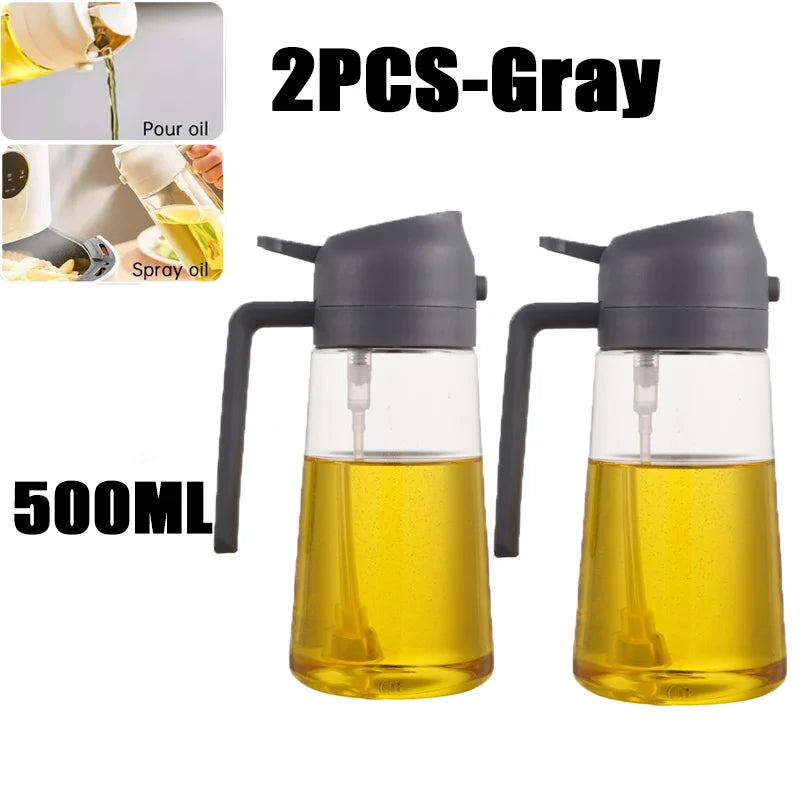 Botella pulverizadora de aceite de oliva para barbacoa, pulverizador de aceite de oliva de plástico, botella vacía, botella de vinagre o brocha de aceite, 200/300/500ml