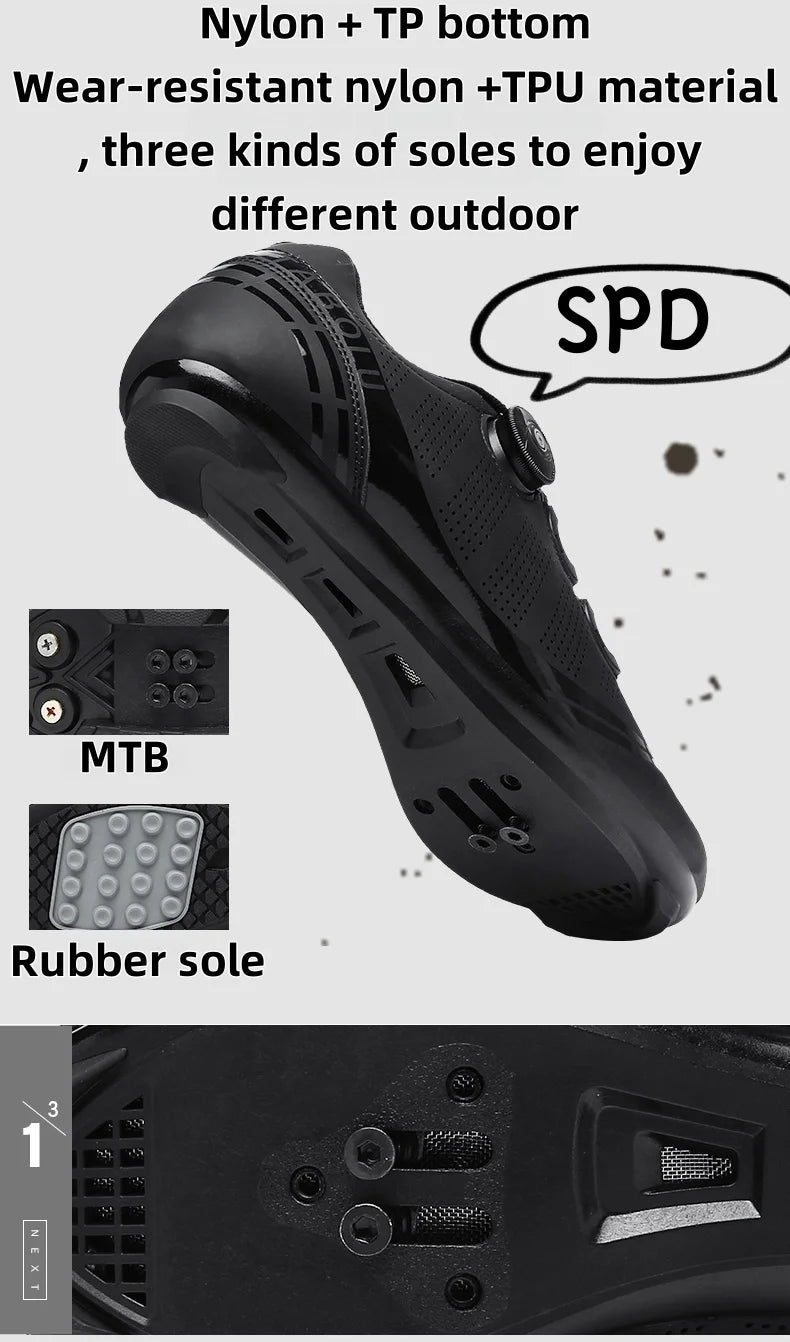 Zapatillas de ciclismo, zapatillas deportivas especiales SPD Road Racing para hombre, parte superior transpirable, zapatillas de ciclismo de montaña para exteriores