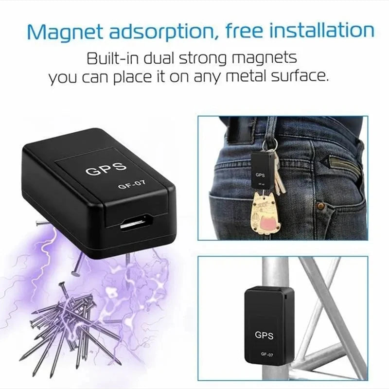Motorcycle and Car GPS Tracker GF07, Mini Magnetic Vehicle Tracker for Pets, Children and the Elderly, GPS Position App