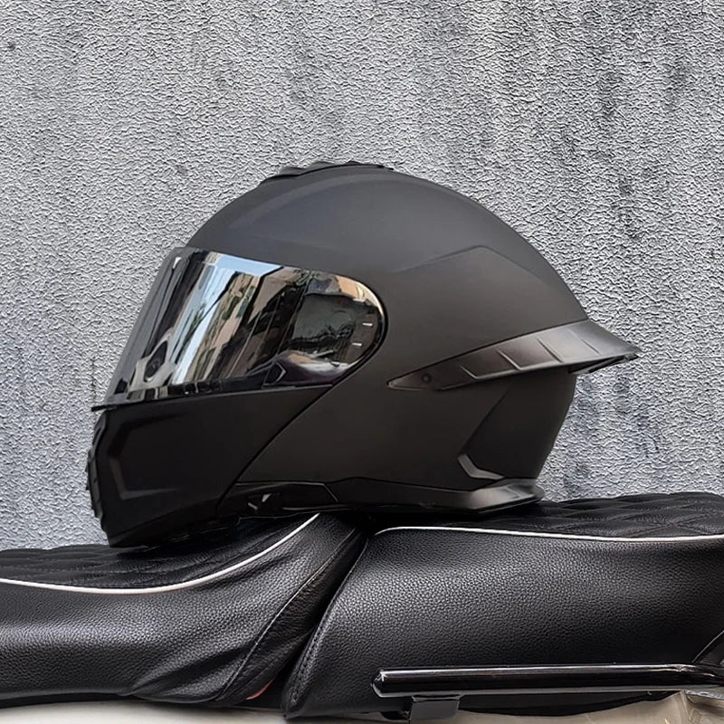 Casque de moto intégral ORZ-B08A, motif Mecha brillant, casque de course, casque de sécurité certifié DOT de Style italien avec Vi teinté