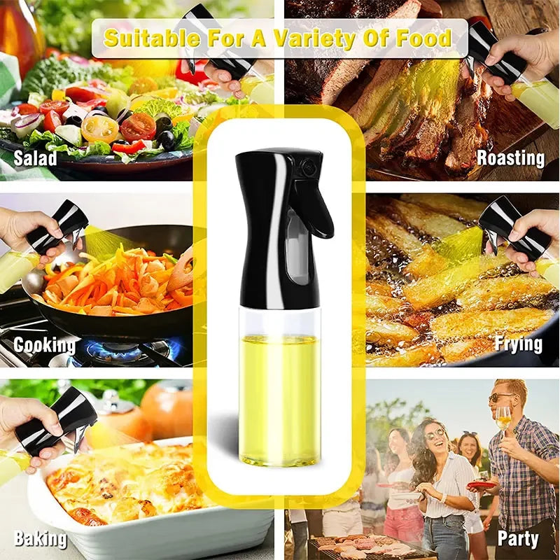 Botella pulverizadora de aceite de oliva para barbacoa, pulverizador de aceite de oliva de plástico, botella vacía, botella de vinagre o brocha de aceite, 200/300/500ml