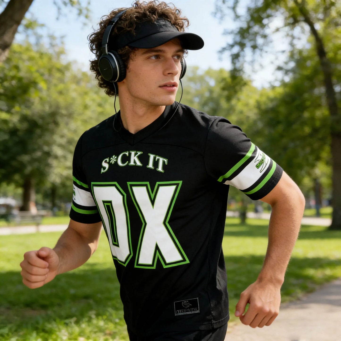 Camiseta de fútbol negra para hombre D-Generation X, estilo clásico, tecnología deportiva, adecuada para deportes al aire libre y fitness