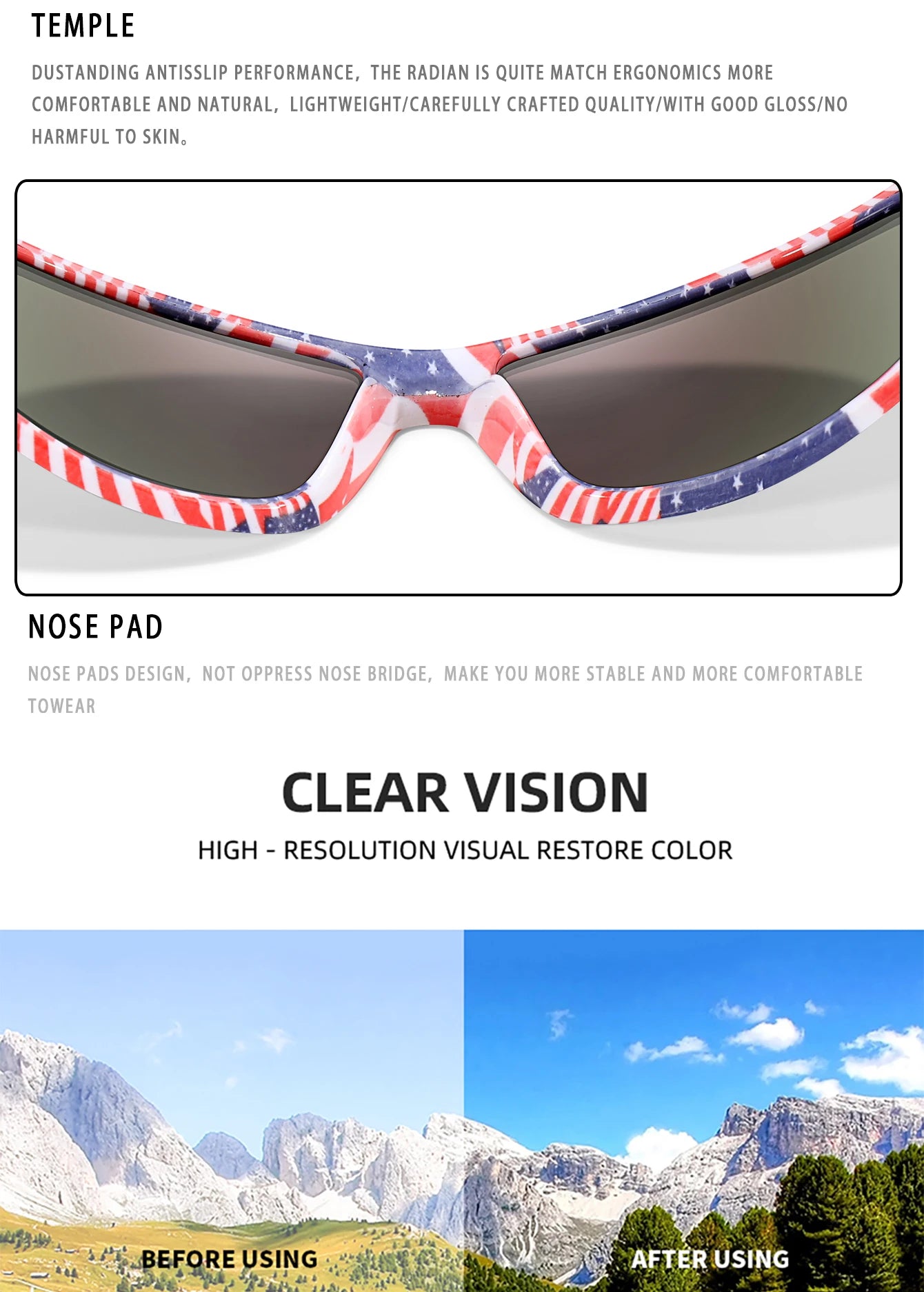 Lunettes de pêche polarisées camouflage — conduite, sports de plein air, cyclisme, course, UV400