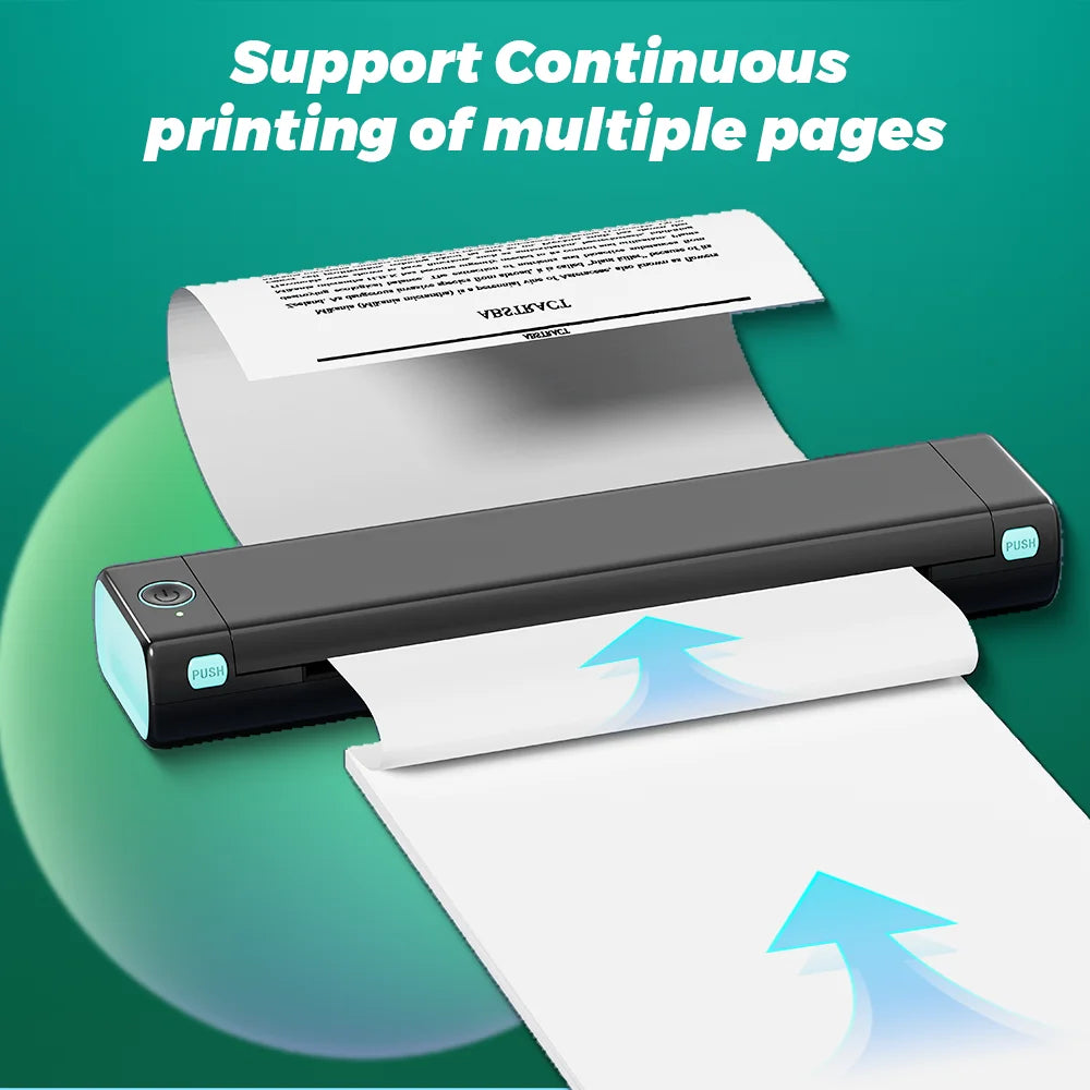 Papier thermique A4 pour imprimante portable — séchage rapide, continu, 2 rouleaux