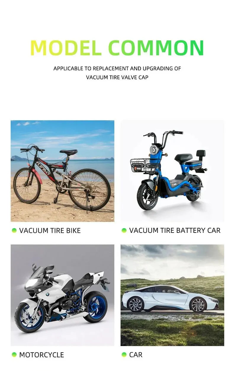 8 pièces Valve lumineuse moto vélo vélo voiture roue pneu moyeu capuchon Fluorescent nuit brillant lumineux Valve tige bouchons décor