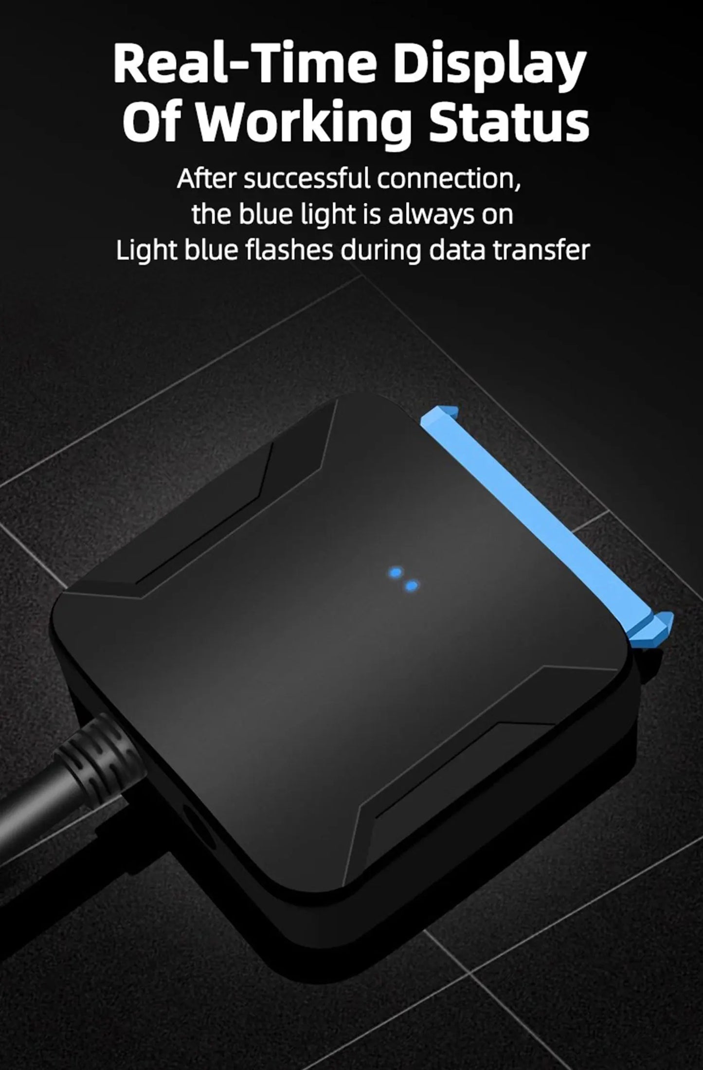 Câble Coolcirc SATA vers USB 3.0 jusqu'à 6 Gbps pour disque dur SSD externe 2.5 pouces adaptateur SATA cordon USB 3.0 vers SATA III