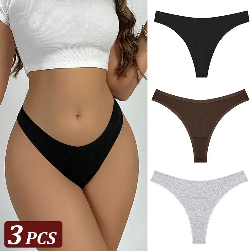 String Sans Couture Coton Femme — Lot de 3 Pièces Confort Quotidien