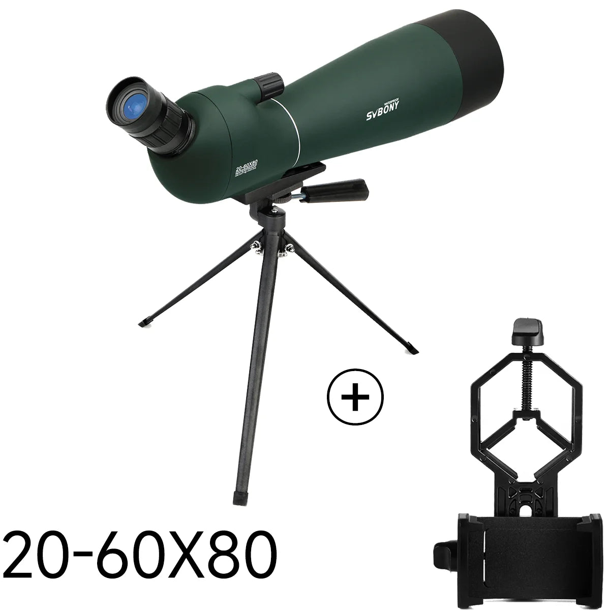 Svbony SV28 Spotting Scope 50/60/70/80mm Bak4 Porro Prism Waterproof Monocular Powerful Spotting Scope Phone Adapter Tripod for Bird Watching