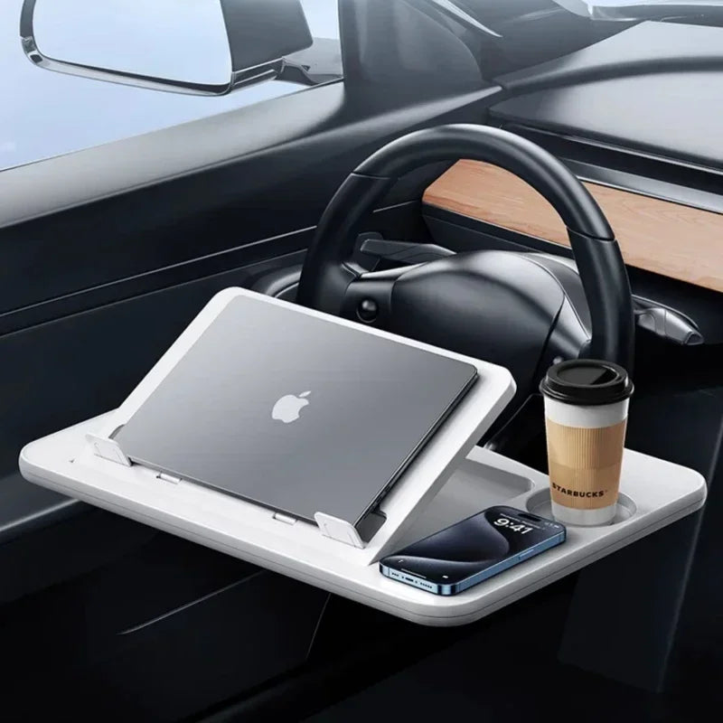 Eary – bureau à volant de voiture pour ordinateur portable, accessoires de voyage sur route, Table pour hommes et femmes, plateau de travail pour manger avec porte-boissons