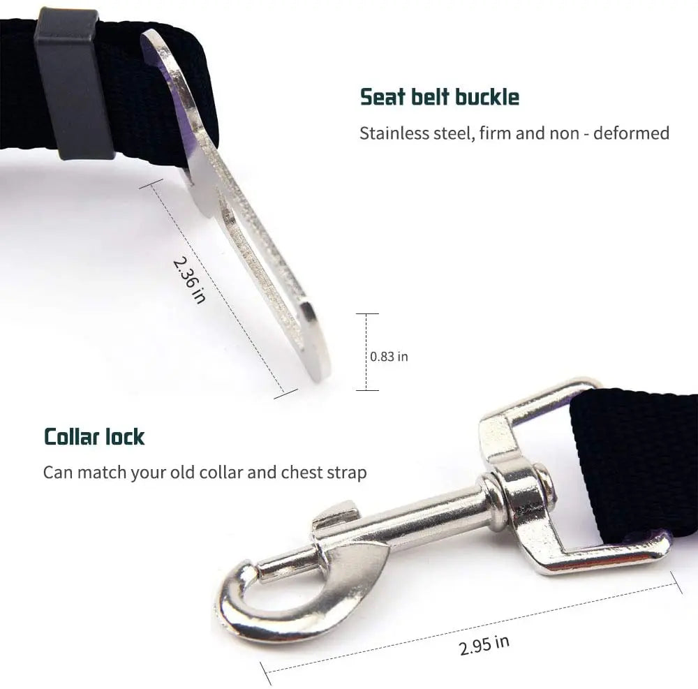 Ceinture de sécurité réglable pour animaux de compagnie, chat, chien, siège pour animaux de compagnie, véhicule, harnais pour chien, Clip en plomb, levier de sécurité, Traction, colliers pour chiens, Accessoires pour c
