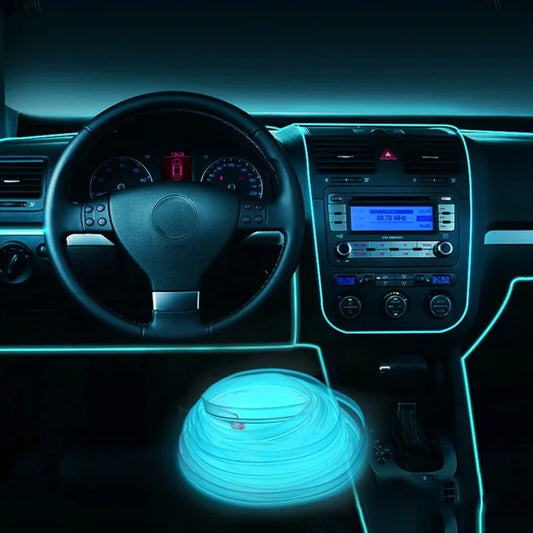 Lampe Led décorative pour intérieur de voiture, 1M/3M/5M, câblage EL, bande néon pour bricolage automobile, lumière ambiante Flexible, Diode d'ambiance de fête