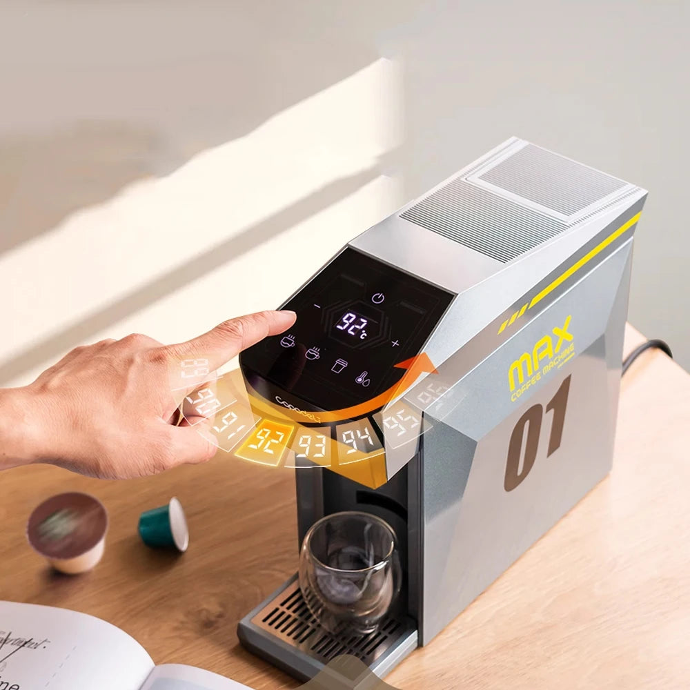4-in-1 espresso machine compatible with K Cup pods, Nes Original, DG Capsules, and ground coffee