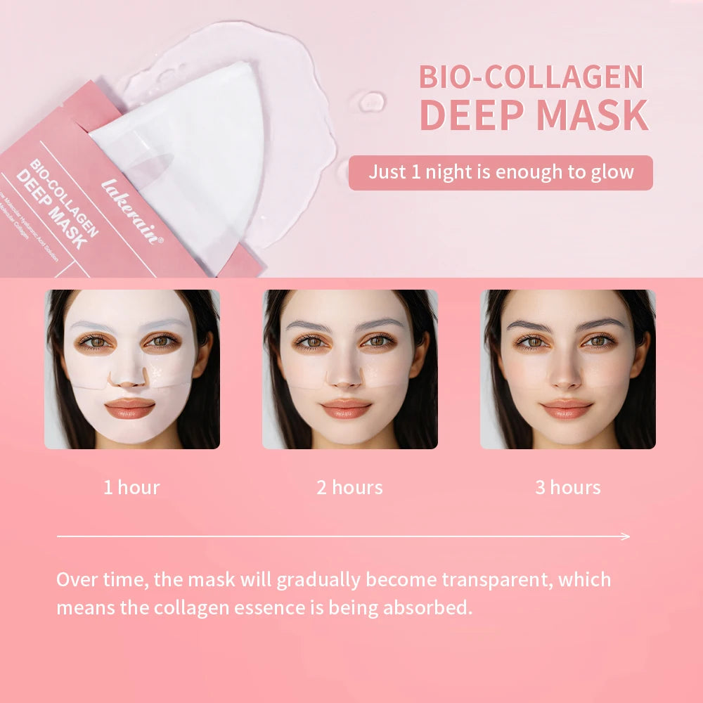 Biocolágeno, mascarilla facial profunda, suplemento de colágeno, mascarilla hidratante nocturna de hidrogel, mejora la elasticidad, minimiza los poros, reafirmante