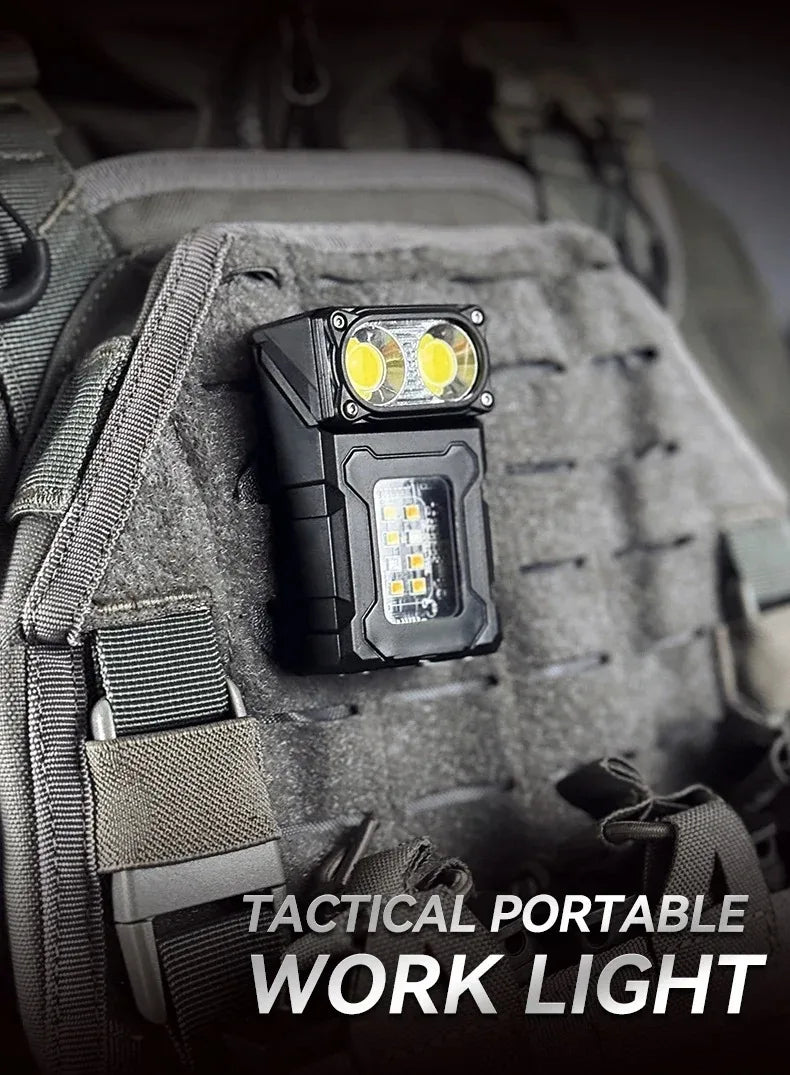 Lampe de travail tactique portable, outil EDC, mini lampe torche LED, outil de camping et de randonnée en plein air, lampe torche molle, rechargeable par USB