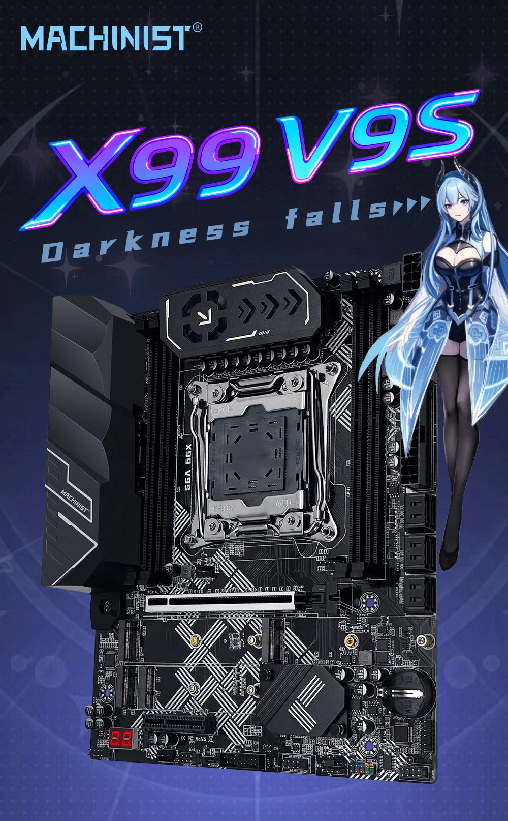 MACHINIST X99 V9S carte mère prise en charge TPM2.0 LGA 2011-3 Xeon E5 cpu DDR4 RAM C612 puce avec 3 * NVME M.2 slot SATA3.0 USB3.0