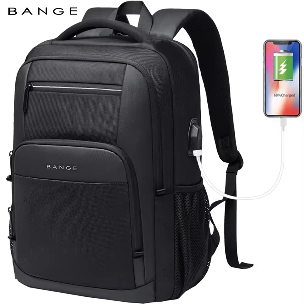 BANGE léger 15.6 pouces sac à dos pour ordinateur portable étanche USB Port de Charge multifonctionnel voyage randonnée sac d'école Mochila pour hommes