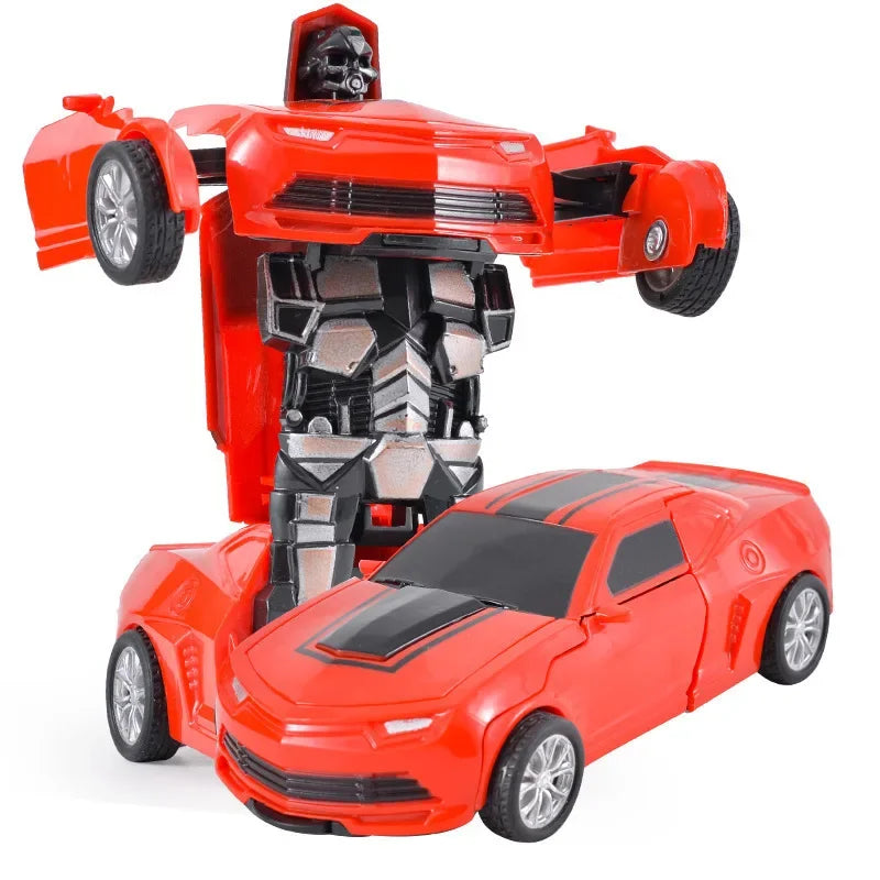 Voiture jouet à changement de forme à impact inertiel pour garçon, robot Autobot à changement de forme à un bouton, puzzle à changement de forme, collision
