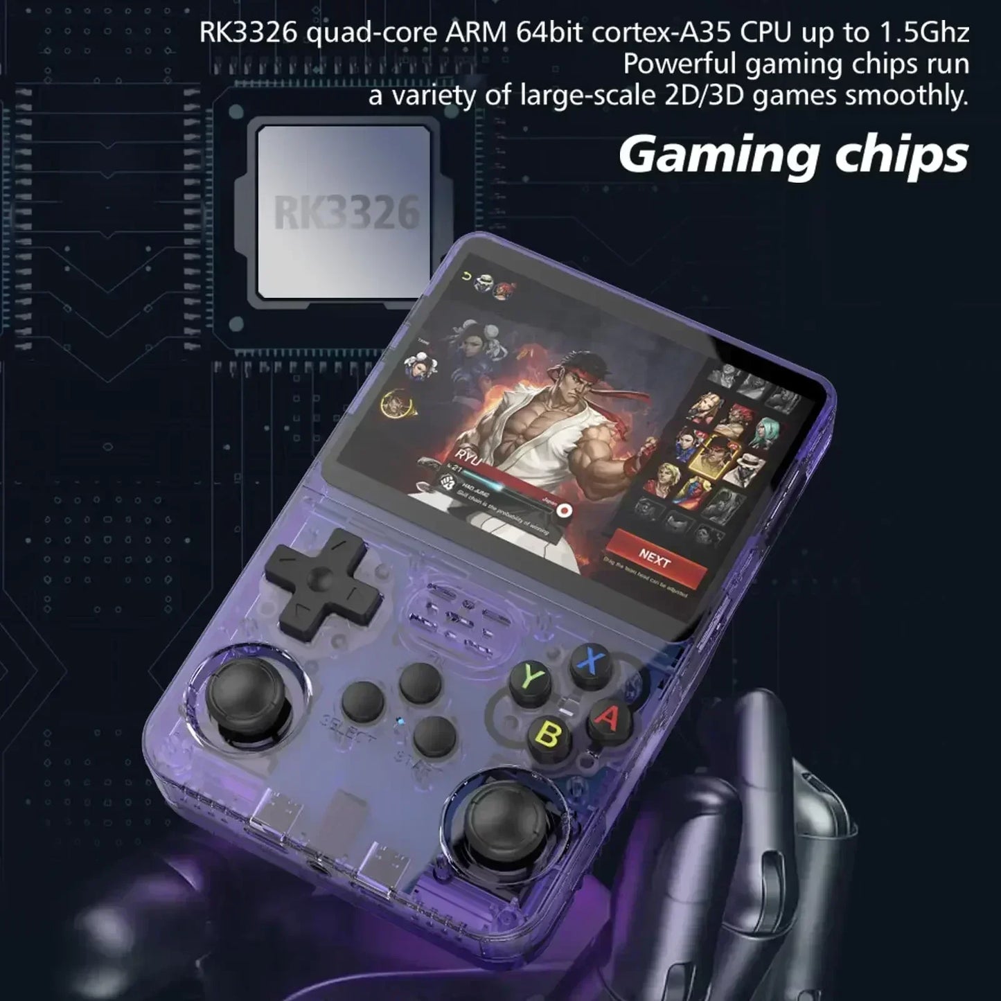 Console de jeu rétro portable 3,5" IPS — 128 Go, Linux, jeux classiques, cadeau garçon