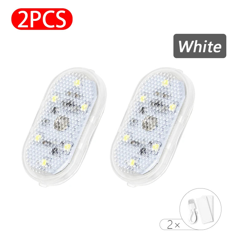 BLALION-Luces táctiles LED inalámbricas para coche, iluminación interior magnética, plafón de techo, lámpara de lectura, lámpara de puerta automática, carga por USB, 5V