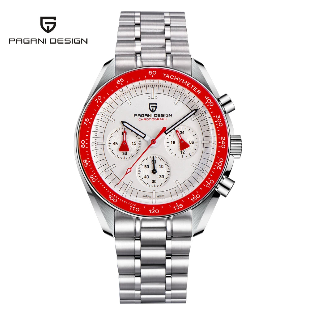 Montre à quartz de luxe pour hommes — chronographe VK63, miroir saphir AR, lumineuse, cadeau 2025