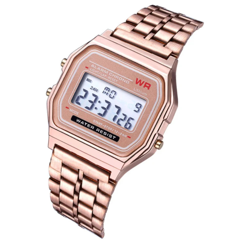 Montre Bracelet Acier LED Numérique Sport — Multifonction Électronique Homme Femme