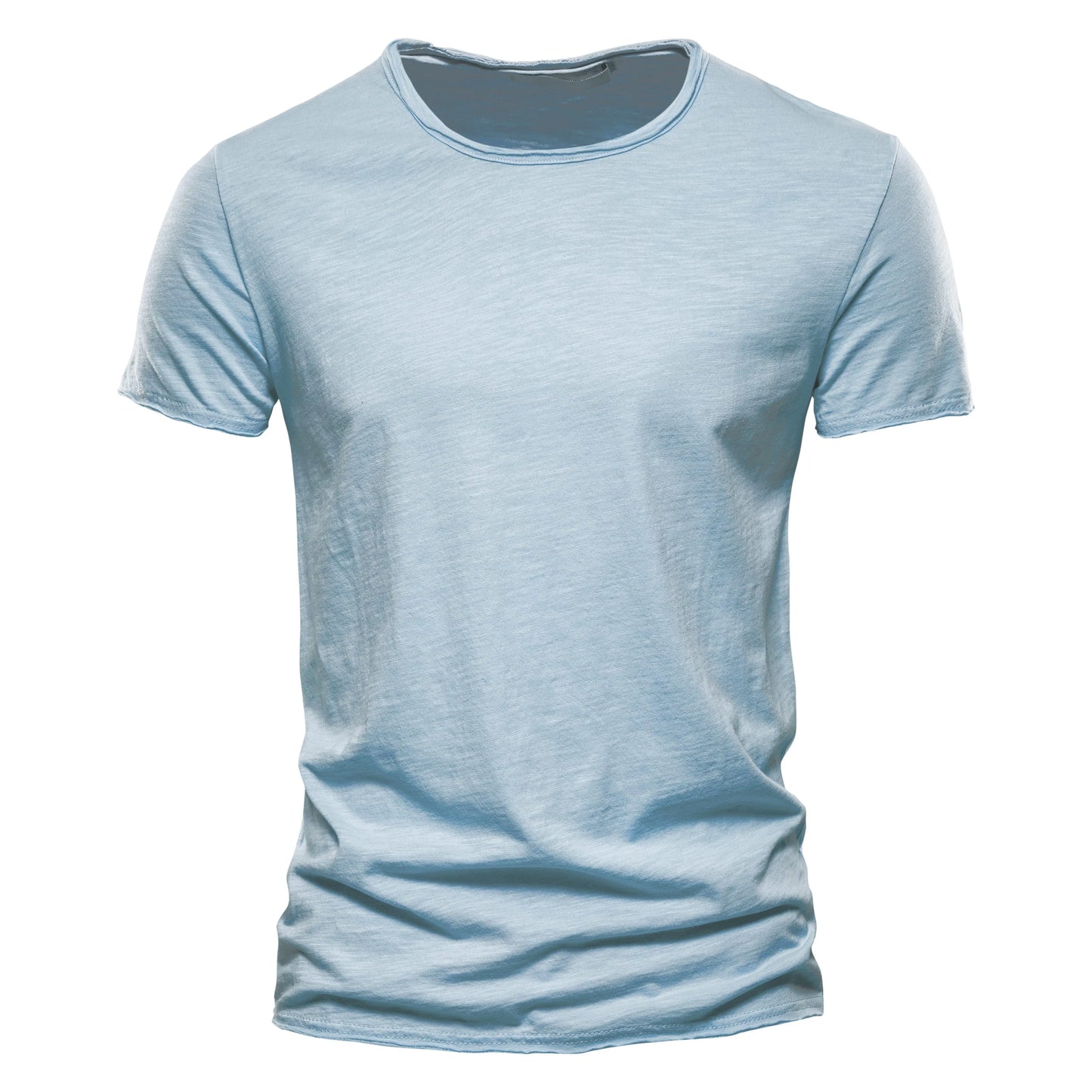 100% coton hommes T-shirt décontracté doux Fitness été mince T-shirts hommes vêtements de maison col rond à manches courtes solide T-shirt pour hommes