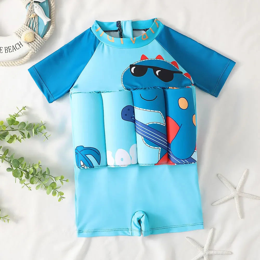 Maillot de Bain Flottabilité Enfant — Dessin Animé, Une Pièce, Protection Anti-Éruption, Garçon & Fille