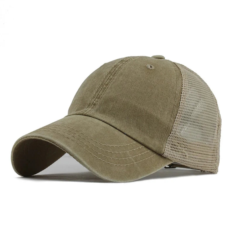 Brand Washed Cotton Mesh Cap for Men Women Gorras Snapback Baseball Caps Dad Hat Outdoor Cap