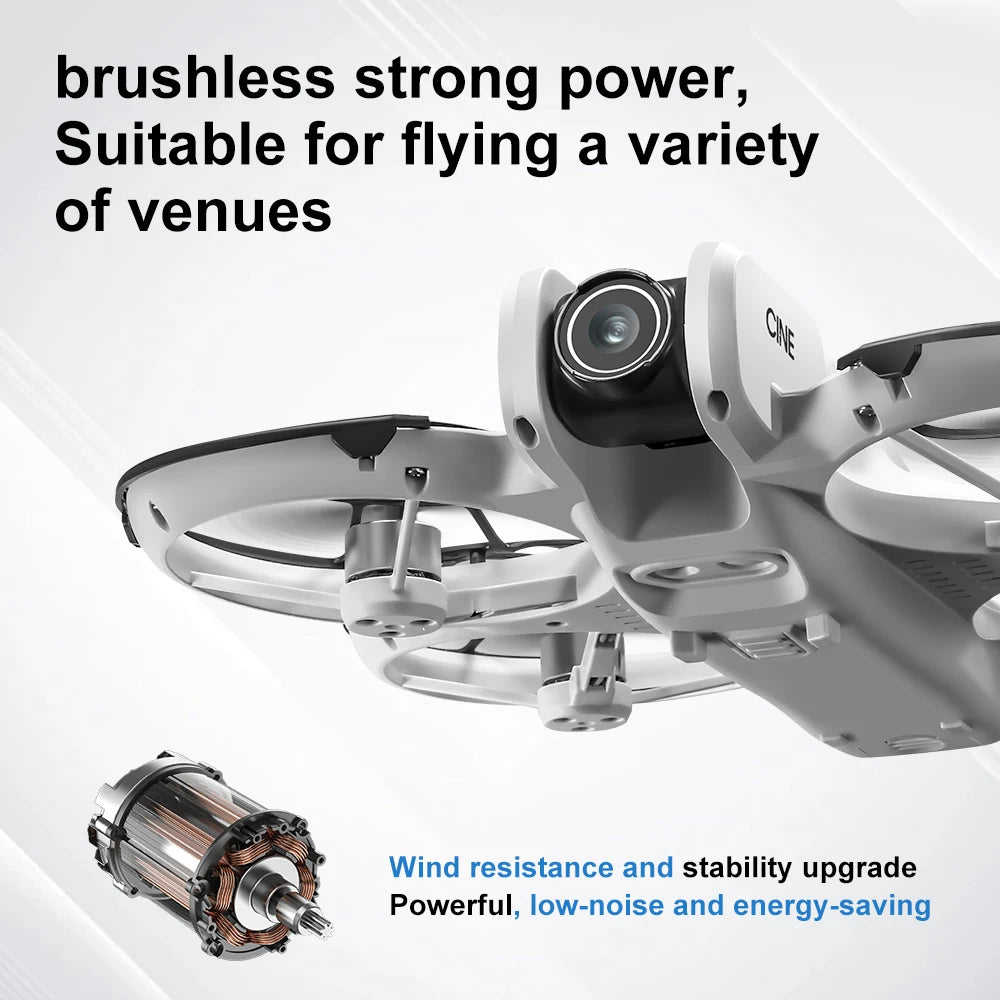 Mini drone 4K — double caméra 8K, évitement intelligent d'obstacles, quadricoptère brushless, jouet RC enfants