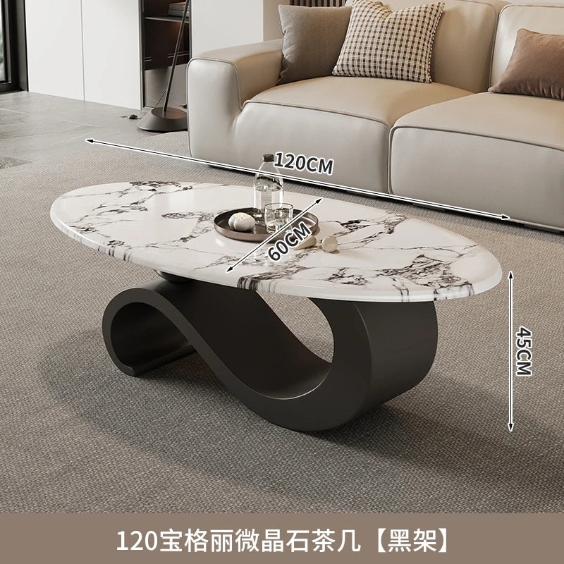 Mid-Century Retro Coffee Table, Oval Luxury, Nordic, Aesthetic, Classic, Living Room Low Table, Home Furniture