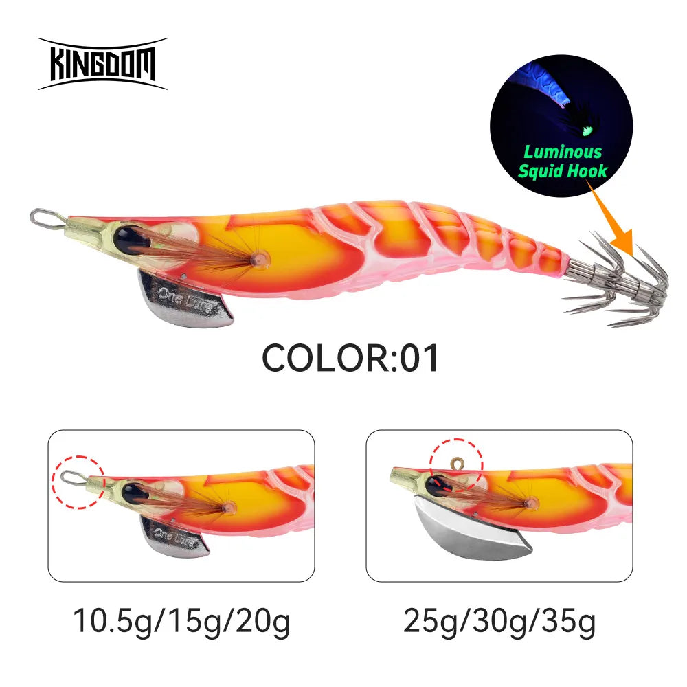 Kingdom Egi-Leurre Élcoulant à enfoncement lent, appât Élidéal pour la pêche en mer, à la turlutte, au poulpe ou à la seiche