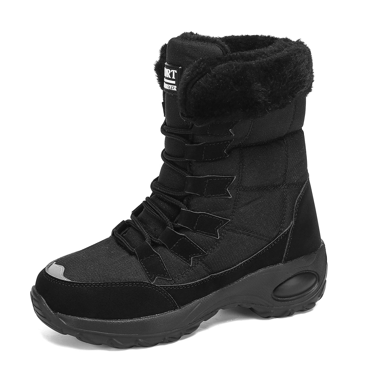 Botas de mujer con cordones cómodas impermeables botines Zapatos de mujer invierno cálido de calidad media pantorrilla botas de nieve