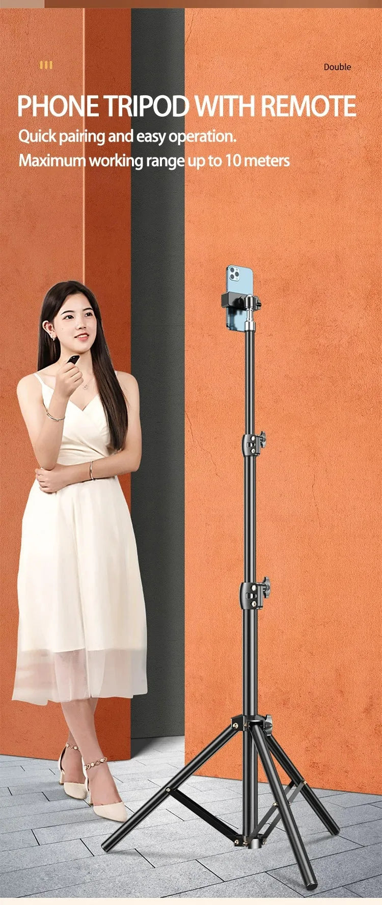 Support extensible de 170cm, hauteur réglable pour téléphone portable, trépied de Support en direct, enregistrement multifonctionnel, trépied d'atterrissage pour Selfie