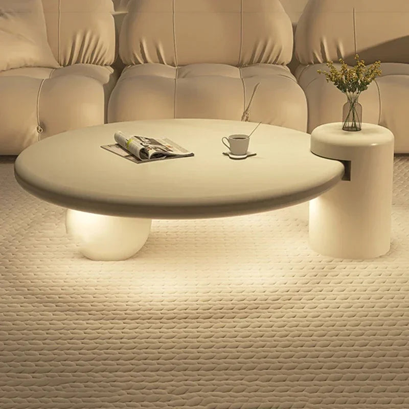 Lampe de table ronde simple nordique — design, tables basses, petit, blanc, mignon, meubles