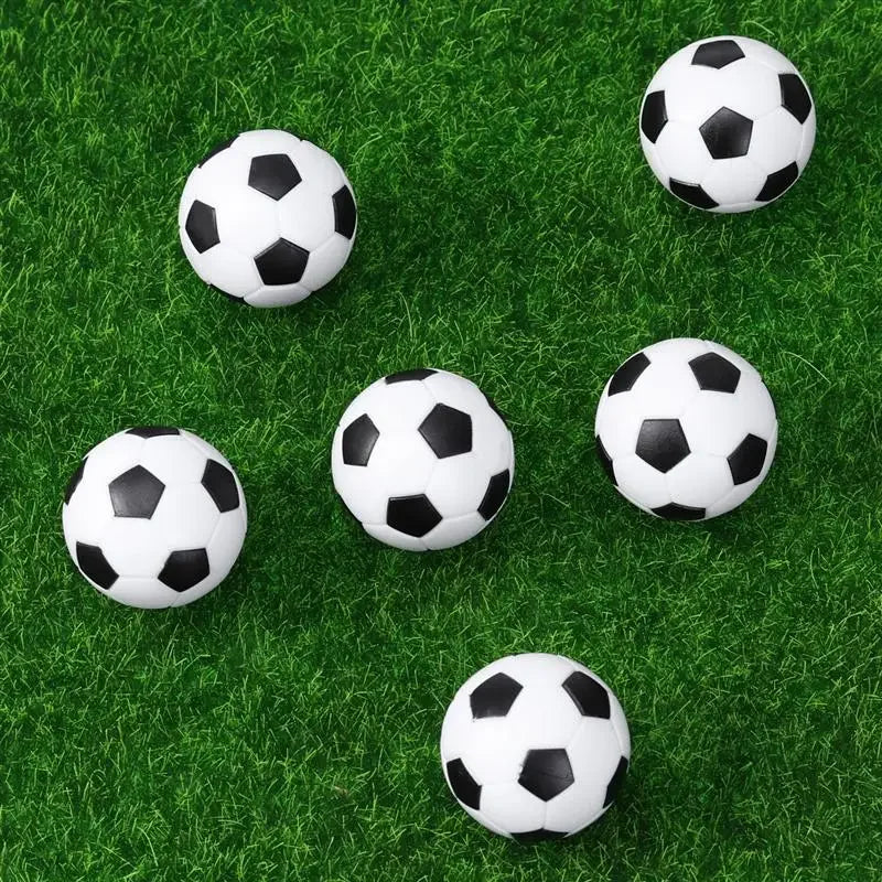 Lot de 6 Ballons de Baby-Foot 32 mm Noir & Blanc — ABS Souple pour Table