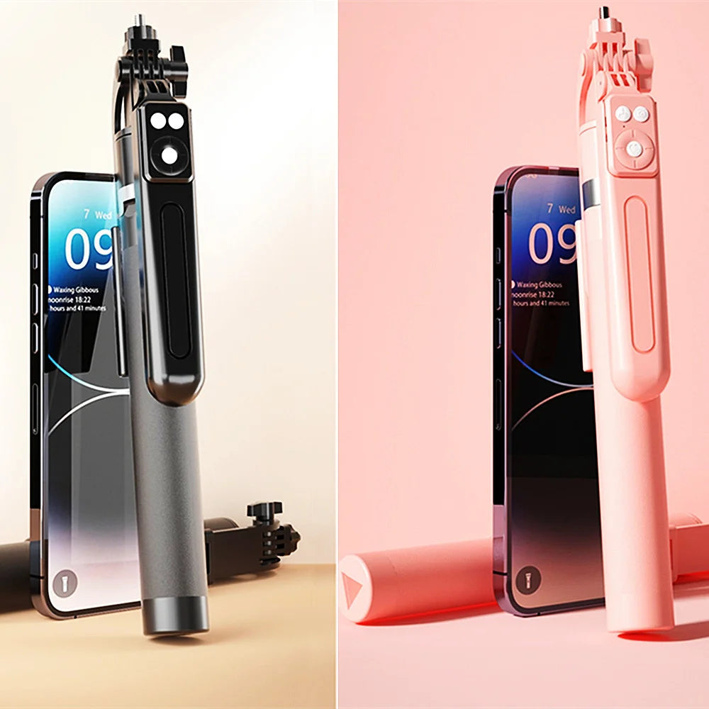 Trépied perche à selfie 1,7M avec télécommande sans fil — 360°, smartphone, vidéo, diffusion en direct