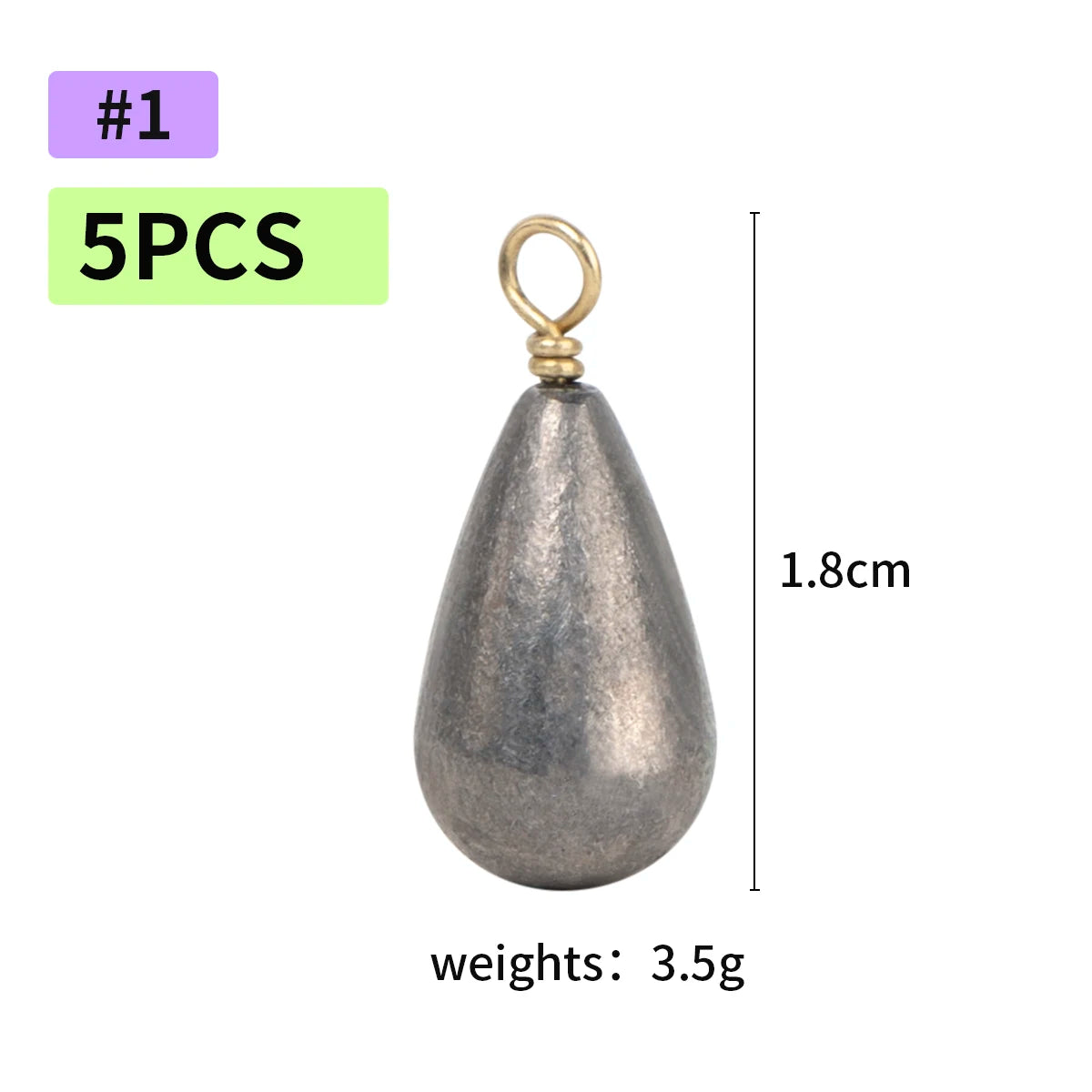 5 pièces de poids de pêche plombs poids de tir de chute avec émerillons en laiton poids de cloche de coulée pour bar poisson-chat matériel de pêche farfelu