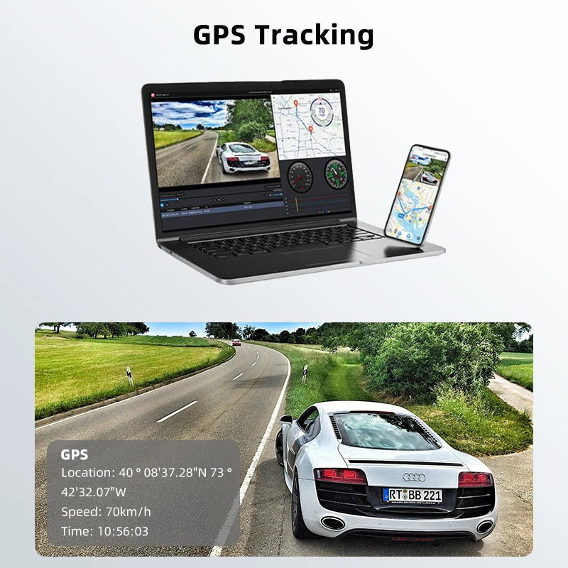 Dashcam Ultra HD 4K — enregistrement en boucle, surveillance stationnement 24H, vision nocturne, caméra arrière, WiFi