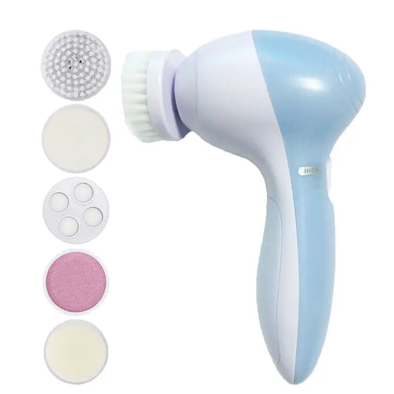 Nettoyeur Facial Électrique 5 en 1 — Brosse Nettoyage Visage Spa & Masseur