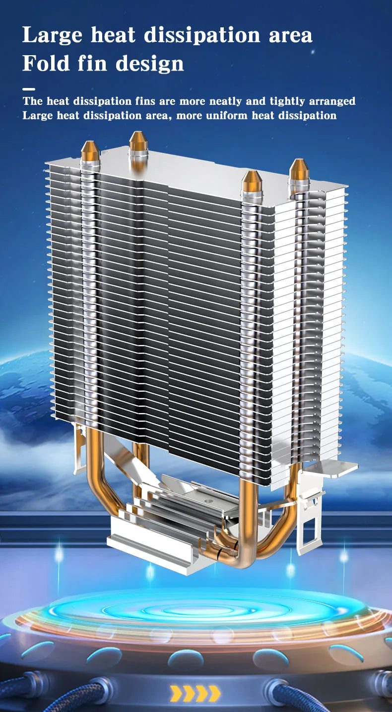 Refroidisseur d'air CPU X79 X99 3 broches PWM 4 broches ventilateur de refroidissement de processeur silencieux pour Intel LGA 1151 1155 1200 1700 2011 AMD AM3 AM4 radiateur PC