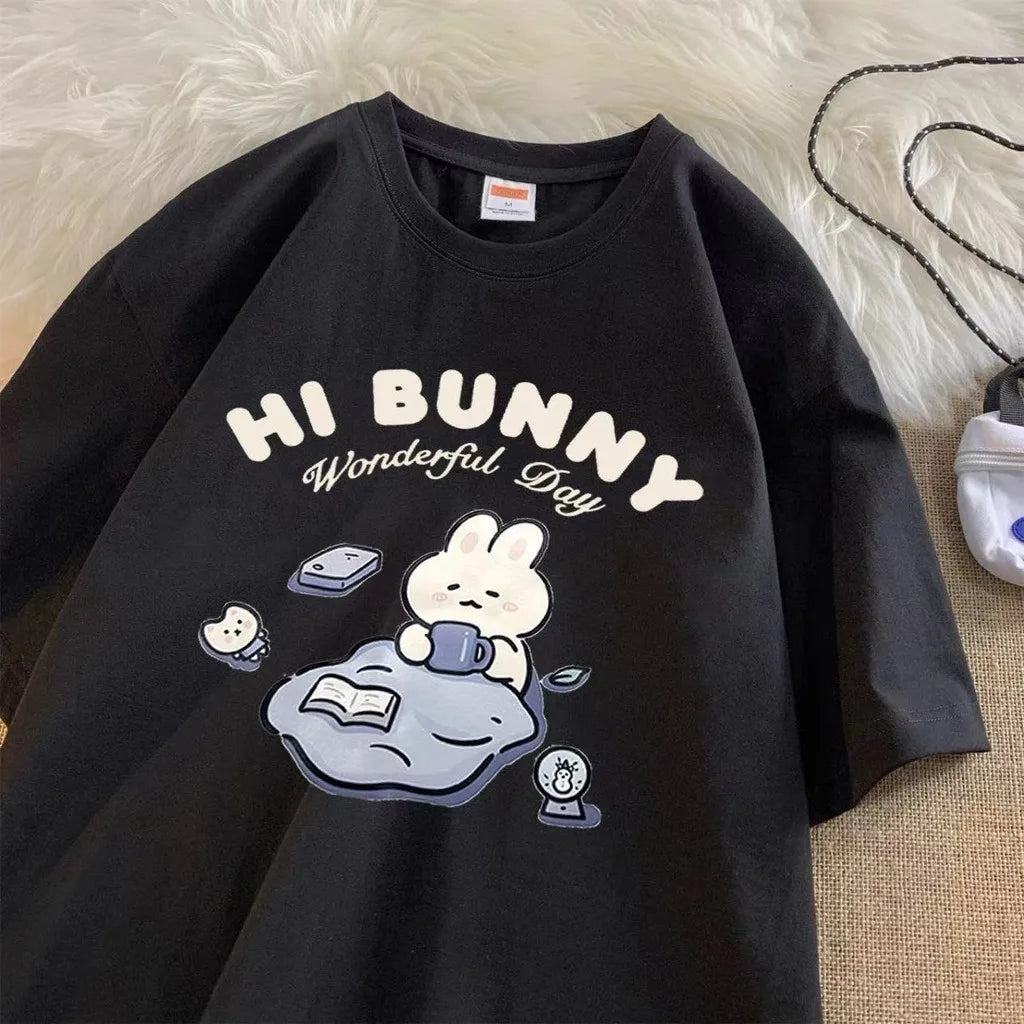 T-shirt rétro américain surdimensionné à manches courtes pour femmes et Style collège japonais, nouveau haut de rue pour étudiantes 2026