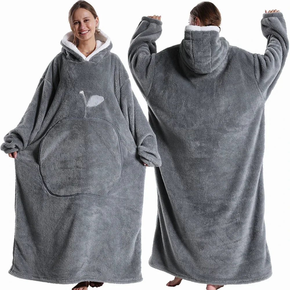 Men's and Women's Extra Long Lace-Up Hooded, Long Sleeved, Untied, Wearable