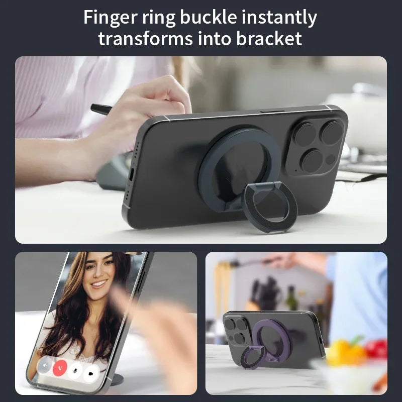 Support magnétique double face pour téléphone — anneau, portable, pliant, poignée, accessoires