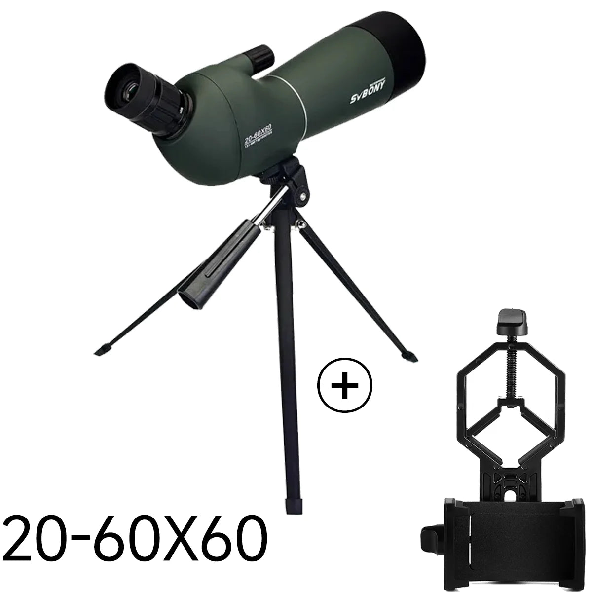 Svbony SV28 Spotting Scope 50/60/70/80mm Bak4 Porro Prism Waterproof Monocular Powerful Spotting Scope Phone Adapter Tripod for Bird Watching