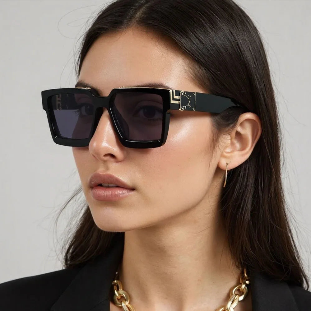 Lunettes de soleil carrées pour hommes rétro — femmes, mode, vintage, vacances, 2025