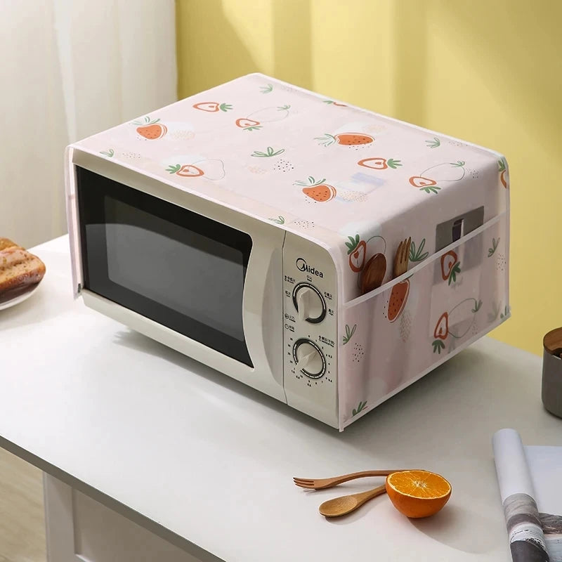 Couvercle anti-poussière étanche pour micro-ondes, stockage latéral, Surface d'impression domestique, appareils résistants à l'huile, Protection de l'environnement de haute qualité